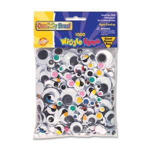 The Chenille Kraft Company 3400 Assorted Wiggle Eyes Class Pack, 1000 Pc's, Assorted by ChenilleKraft