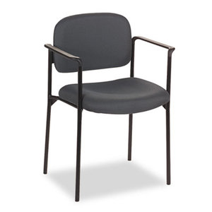 BASYX VL616VA19 VL616 Series Stacking Guest Chair with Arms, Charcoal Fabric by BASYX