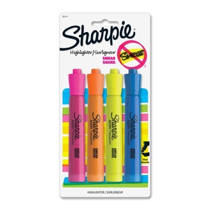 Sanford, L.P. 25174PP Major Accent Highlighter, Chisel Point, 4/PK, YW/OE/BE/PK by Sharpie