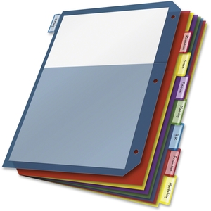 Tops Products 84004 Extra-Tough Poly Index Dividers, 8-Tab, Double Pocket, Assorted Colors (CRD84004) by Cardinal