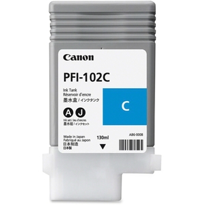 Canon, Inc 0896B001AA PFI-102C CYAN INK TANK 130ML IMAGEPROGRAF IPF500 IPF600 IPF700 by Canon