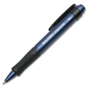 National Industries For the Blind 7520-01-424-4854 Ballpoint Pen, Biobased, Retractable, Med Point, Blue Ink by SKILCRAFT