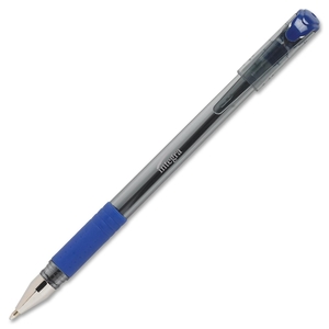 Integra 31966 Gel Stick Pen, Rubber Grip, 1mm, 12/BX, Blue Ink by Integra