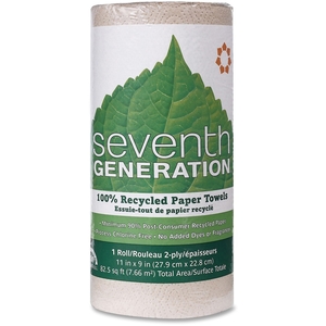 Seventh Generation, Inc 13720CT Jumbo Paper Towels,2-Ply, 11"x9", 120Shts, 30RL/CT, Brown by Seventh Generation