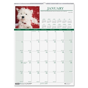 HOUSE OF DOOLITTLE 3652 Wall Calendar,Wirebound,"Puppies",12 Mth,Jan-Dec,12"x16-1/2" by House of Doolittle