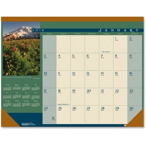 HOUSE OF DOOLITTLE 168 Landscapes Desk Pad, 12 Mths Jan-Dec, 22"x17", Landscapes by House of Doolittle