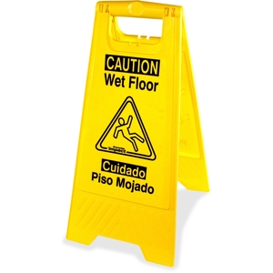 Genuine Joe 85117 Graphic Wet Floor Sign, Eng/Spanish, Yellow by Genuine Joe