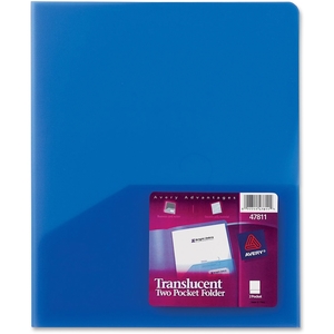 2-Pocket Folder, Ltr, 20 Sht Cap., 1/EA, Translucent, BE by Avery