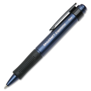 National Industries For the Blind 7520-01-424-4873 Ballpoint Pen, Biobased, Retractable, Fine Point, Blue Ink by SKILCRAFT