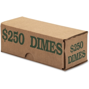 Avery 11328 Dimes Coin Box, 50/Pk, Green by Coin-Tainer