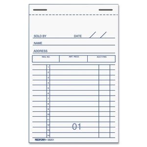 Dominion Blueline, Inc 5B201 Forms Book, Numbered Bottom, 50 Duplicates, 3-3/8"x5" by Rediform