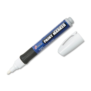 National Industries For the Blind 7520015889102 Paint Markers, Rubber Grip, Bullet Tip, Med. Pt, 6/PK,White by SKILCRAFT