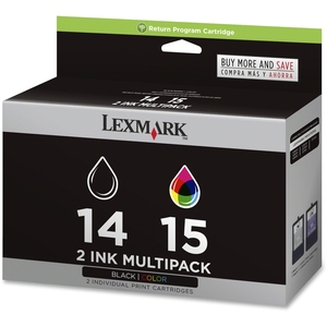 Lexmark International, Inc 18C2239 NO 14/NO 15 BLACK/COLOR RETURN PROGRAM PRINT CARTRIDGES by Lexmark