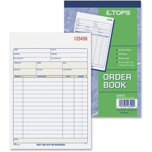 Tops Products 46500 Carbonless Sales Order Book, Duplicate Style, 50 Sets per Book (TOP46500) by TOPS