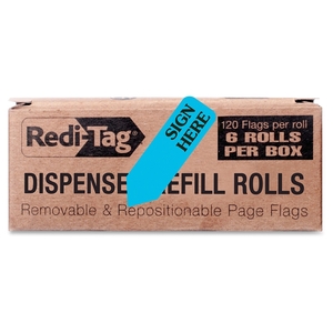 Redi-Tag Corporation 91003 Sign Here Flag, Refill, 120 Flags/BX, Blue by Redi-Tag