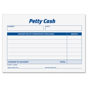 Adams Manufacturing Corporation 9672ABF Receipt Pad, Petty Cash, 5-1/2"X2-5/6" by Adams