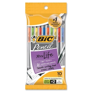 BIC MPP101 Mechanical Pencils, .7mm w/ 3 Leads, 10/PK, Assorted by BIC