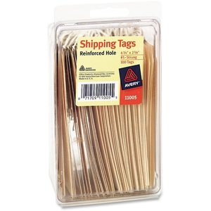 Kleer-Fax, Inc 11005 Manila Shipping Tags, 4 1/4 x 2 3/8, Strung, 100 Tags per Pack (AVE11005) by Avery