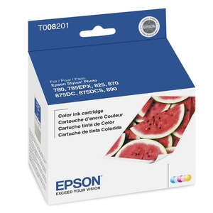 Epson Corporation T008201 Inkjet Cartridge, F/ESP780,870,875DC,220 Pg Yld, Color by Epson