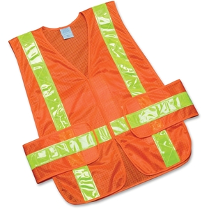 National Industries For the Blind 5984873 Safety Vest, Front Close, One Size, Orange/Yellow Trim by SKILCRAFT