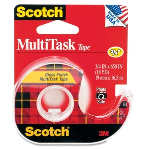 3M 25 MultiTask Tape, 1" Core, 3/4"x650", Transparent by Scotch