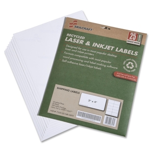 National Industries For the Blind 7530015789293 Shipping Labels,Inkjet/Laser,2"x4",10/Sht,25 Sht/PK,WE by SKILCRAFT