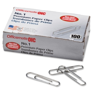 Tops Products 99917 Gem Clips, Size 1, Premium Non-Skid, .036 Gauge, Silver by OIC