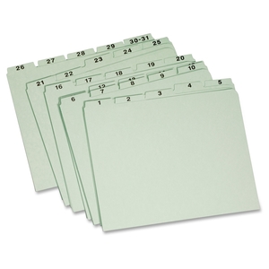 Tops Products 31PX91 Daily Guide Sets, 25pt, 1/5 Cut, Ltr, 10/ST, Green by Globe-Weis