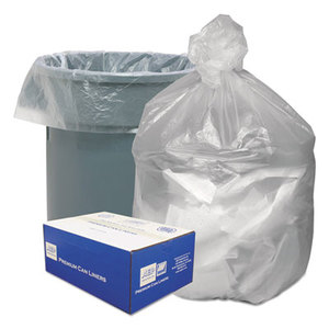 High Density Waste Can Liners, 56gal, 14 Microns, 43 x 46, Natural, 200/Carton by WEBSTER INDUSTRIES