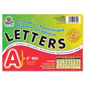 PACON CORPORATION 51651 Self-Adhesive Letters, 2", 159 Characters, Red by Pacon