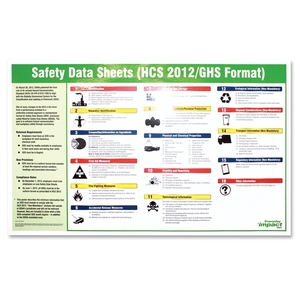 IMPACT PRODUCTS, LLC 799072 Safety Data Sheet Poster, English, 20"x32", Multi by Impact Products