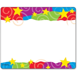 TREND ENTERPRISES, INC. T-68070 Name Tags, Stars-N-Swirls, Self Adhesive, 36 Tags, Multi by Trend