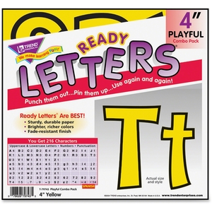 TREND ENTERPRISES, INC. T79743 Letters, Punch Out, Playful, 4", 3/PK, Yellow by Trend