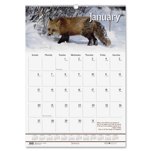 HOUSE OF DOOLITTLE 373 Wall Calendar, Wildlife Scenes, 12-Mth, Jan-Dec, 15-1/2"x22" by House of Doolittle