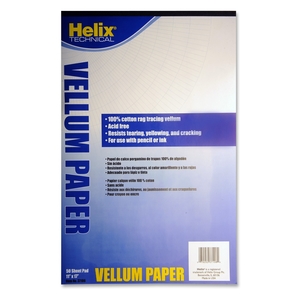 Helix 37106 Vellum Pad, 11"x17", 50 Sheets, White by Helix