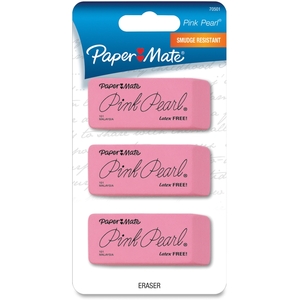 Pearl Eraser, Large, 3/PK, Pink by PaperMate