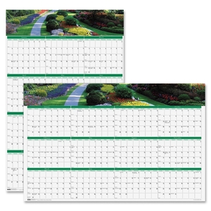 HOUSE OF DOOLITTLE 394 Wall Calendar,Laminated,12 Mth,Jan-Dec,24"x37",Gardens by House of Doolittle