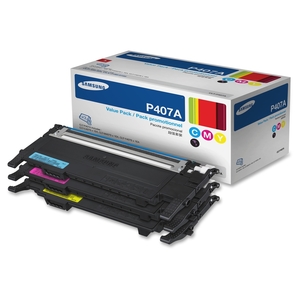 Samsung CLT-P407A Toner Cartridges, 1000 Page Yield 3/BX, CYN/MA/YW by Samsung