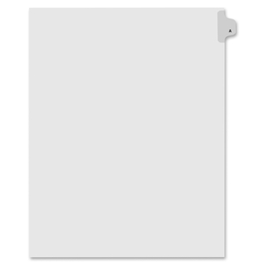 Index Dividers,"A",Side Tab,1/26 Cut,11"x8-1/2",25/ST,WE by Kleer-Fax