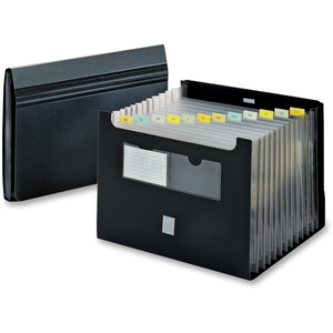 Tops Products 84125 Desktop Expanding File, Ltr, 13"x9-1/2", Black by Globe-Weis