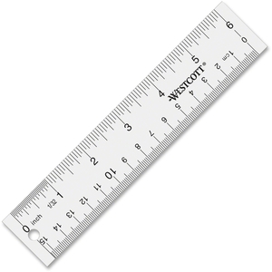 ACME UNITED CORPORATION 10561 Plastic Ruler, 6" Long, Clear by Westcott