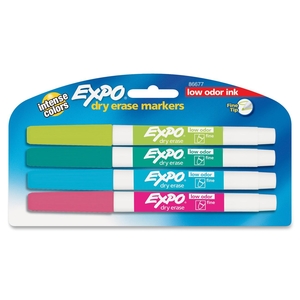 Sanford, L.P. 86677 Dry-erase Markers, Fine Point, Nontoxic, 4/PK, Assorted by Expo