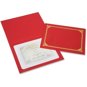 National Industries For the Blind 7510016272960 Certificate Holder, 8-1/2"x11", Red by SKILCRAFT