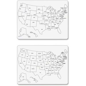 The Chenille Kraft Company 9873CT Whiteboard, Usa Map, Lg, 23-5/8"X18", 2-Sided, 10/Ct, We by ChenilleKraft