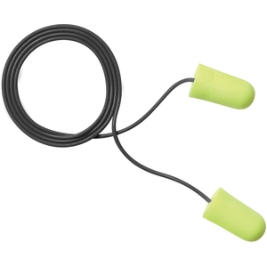 3M 3114106 EAR Soft Metal Detectable Corded Earplugs, 10/BX, YW/BK by 3M