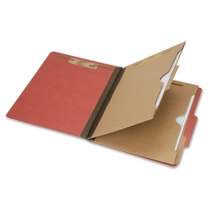 National Industries For the Blind 7530016006976 Classification Folder,2 Div.,6-Part,2"Cap.,Legal, Earth Red by SKILCRAFT