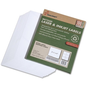 National Industries For the Blind 7530015789294 Shipping Labels,Inkjet/Laser,3-1/3"x4",6/Sht,100 Sht/BX,WE by SKILCRAFT