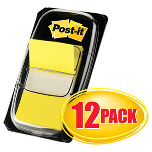 Marking Page Flags in Dispensers, Yellow, 12 50-Flag Dispensers/Box by 3M/COMMERCIAL TAPE DIV.