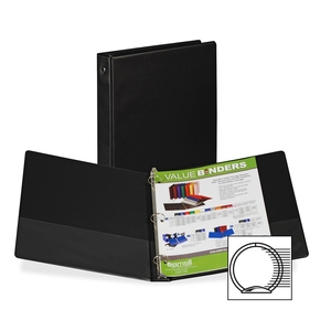 Tops Products 11300 Round Ring Binder,1" Capacity,11"x8-1/2",Black by Samsill