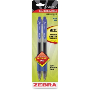 ZEBRA PEN CORPORATION 46822 Gel Pen, Retractable, Medium Point, .7mm, 2/PK, Blue by Zebra Pen